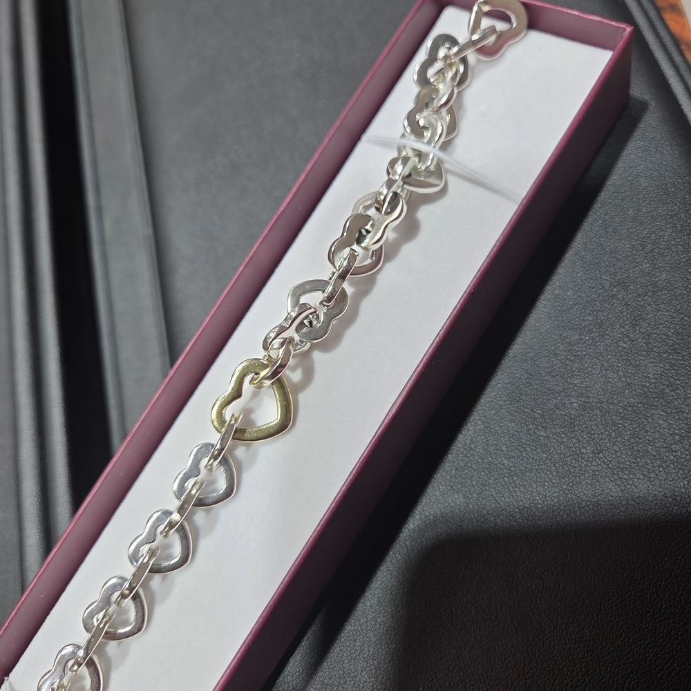 Tiffany & Co.Vintage Two-Tone Heart Link Bracelet